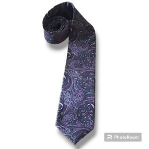 Givenchy Purple Green Paisley Tie